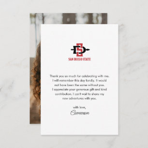 San Diego State University Grad Thank You Card