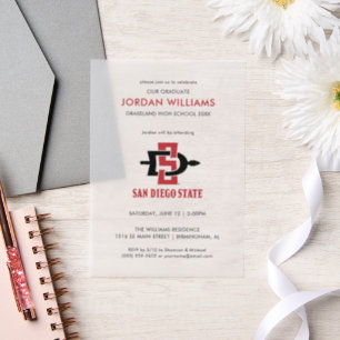 San Diego State University Grad Vellum Invitations