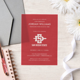 San Diego State University Grad Vellum Invitations