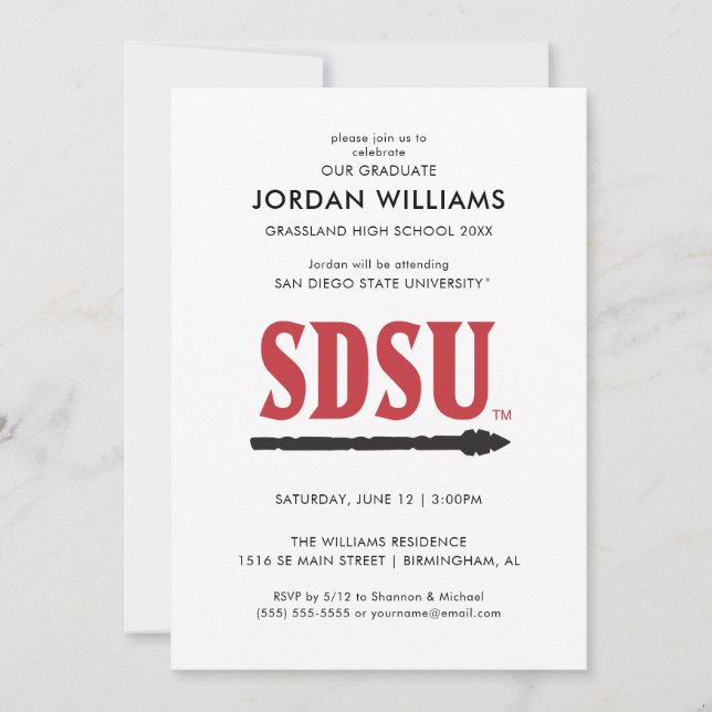 San Diego State University Graduate Announcement (Front)