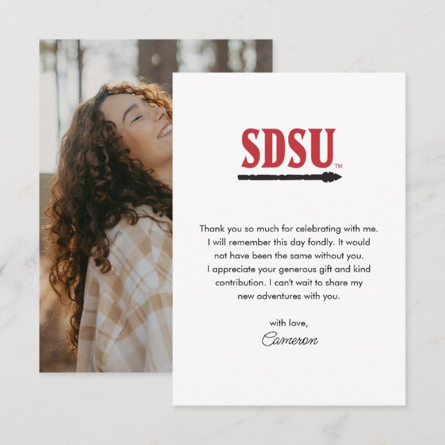San Diego State University Graduate Thank You Card (Front/Back)