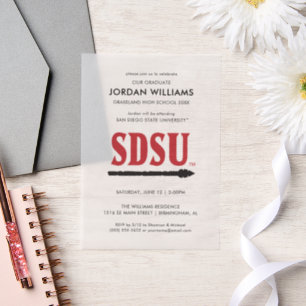 San Diego State University Graduate Vellum Invitations