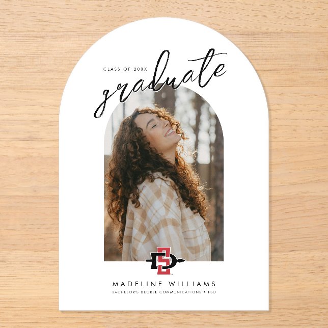 San Diego State University Graduation Design Acrylic Invitations (Front)