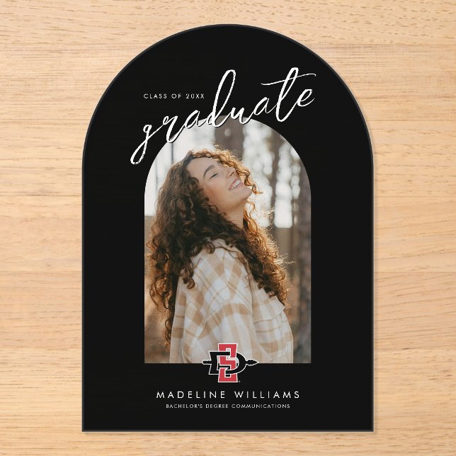 San Diego State University Graduation Design Acrylic Invitations (Front)