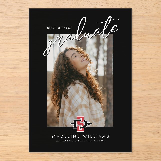 San Diego State University Graduation Design Acrylic Invitations (Front)