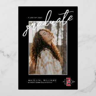 San Diego State University Graduation Design Foil Invitation