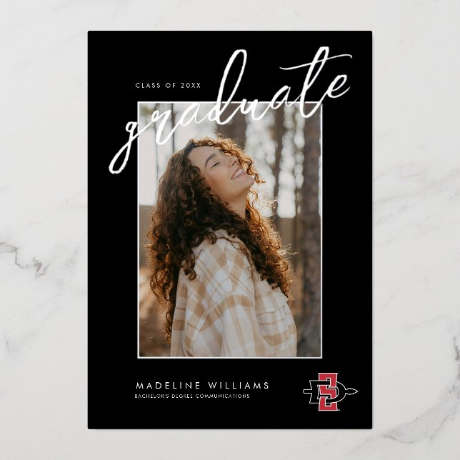 San Diego State University Graduation Design Foil Invitation (Front)