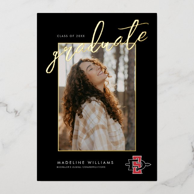 San Diego State University Graduation Design Foil Invitation (Front)