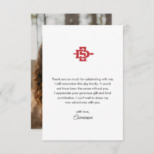 San Diego State University Graduation Design Thank You Card