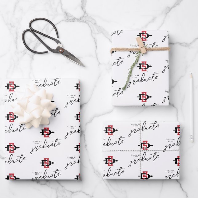 San Diego State University Graduation Design Wrapping Paper Sheets (Front)