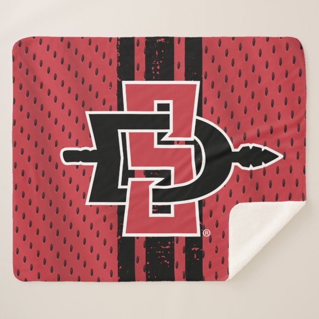 San Diego State University Jersey Sherpa Blanket (Front (Horizontal))