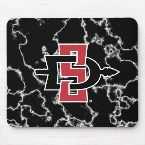 San Diego State University Logo Black Marbleai Mouse Pad