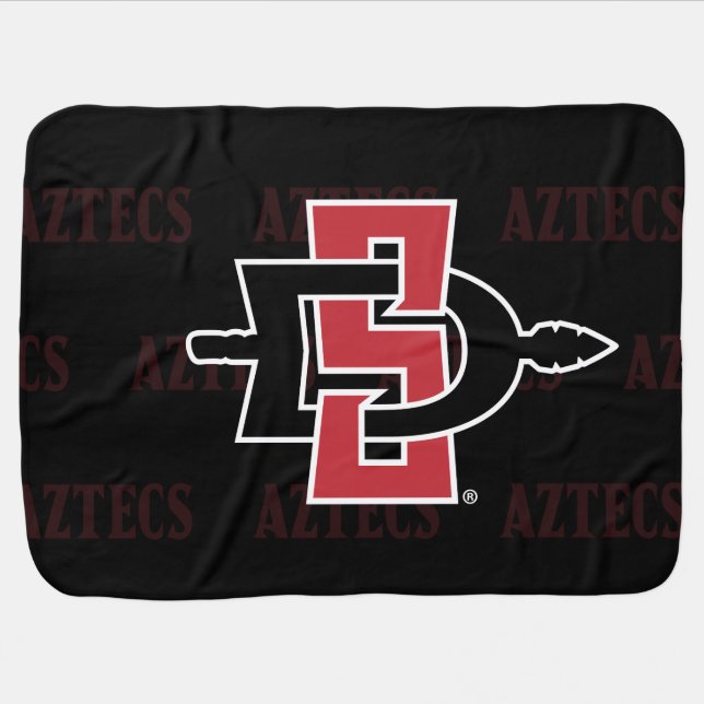 San Diego State University Logo Watermark Baby Blanket (Horizontal)