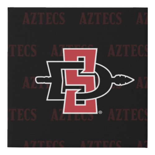 San Diego State University Logo Watermark Faux Canvas Print