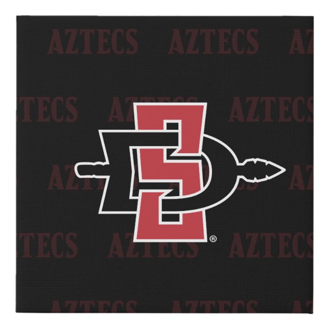 San Diego State University Logo Watermark Faux Canvas Print (Front)