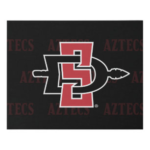 San Diego State University Logo Watermark Faux Canvas Print