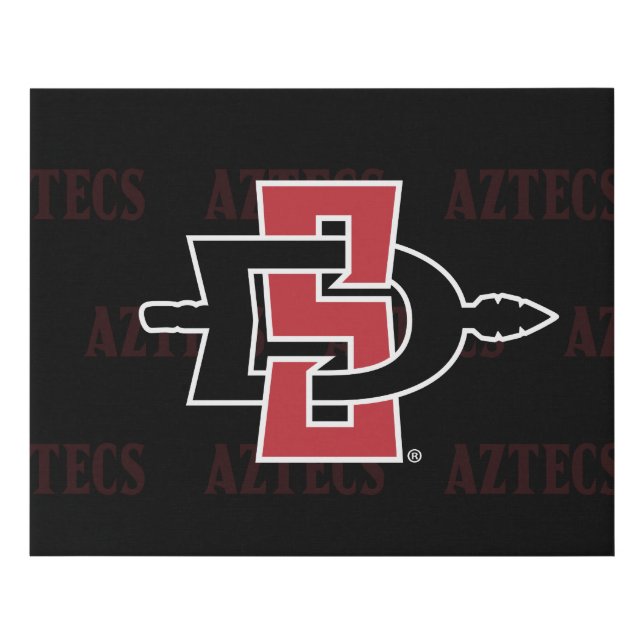 San Diego State University Logo Watermark Faux Canvas Print (Front)