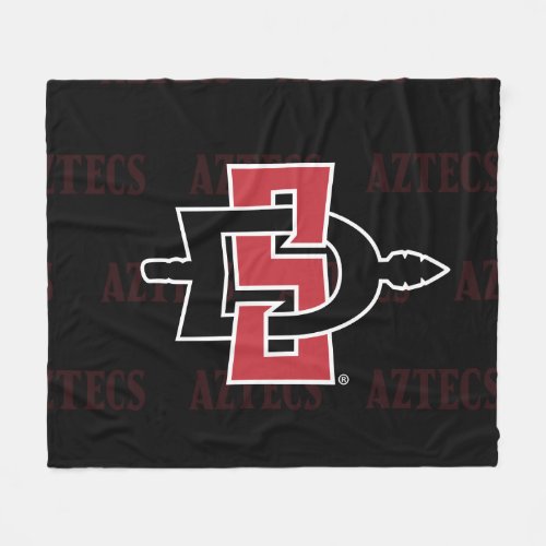 San Diego State University Logo Watermark Fleece Blanket
