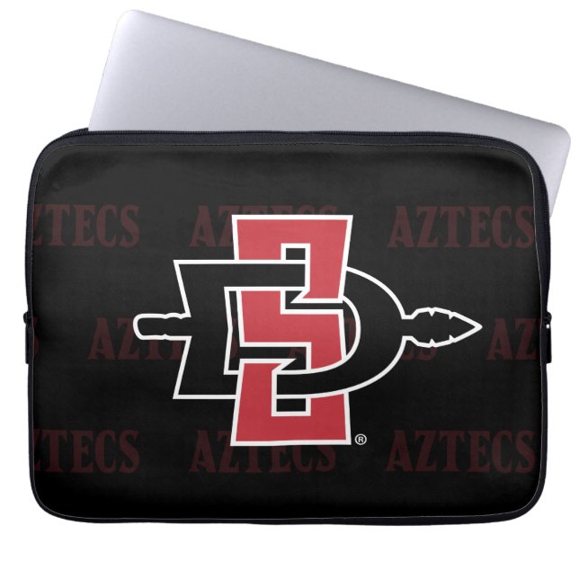 San Diego State University Logo Watermark Laptop Sleeve (Front)