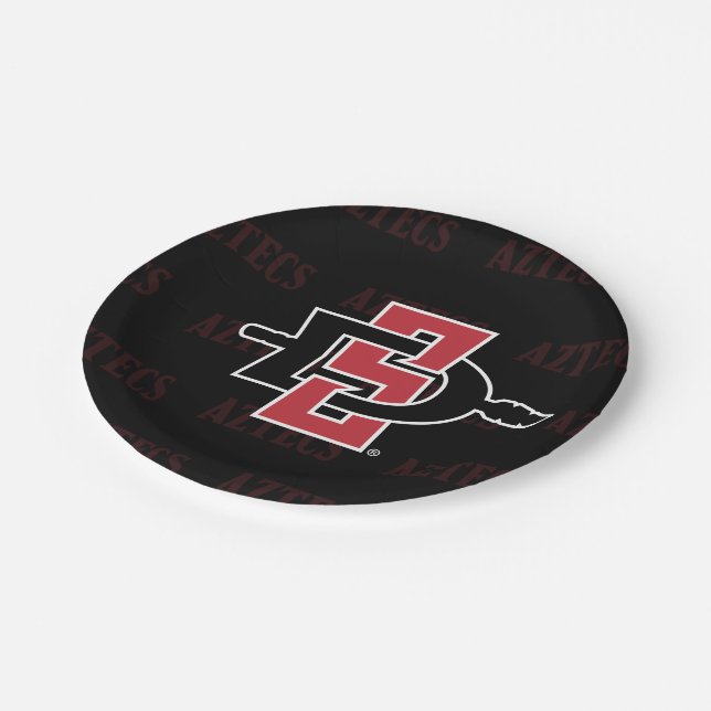 San Diego State University Logo Watermark Paper Plates (Angled)