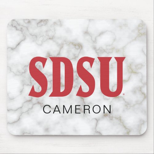 San Diego State University White Marbleai Mouse Pad