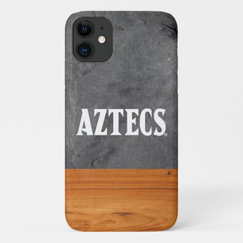 San Diego State University wood cement half white iPhone 11 Case