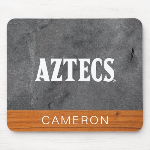 San Diego State University wood cement half white Mouse Pad