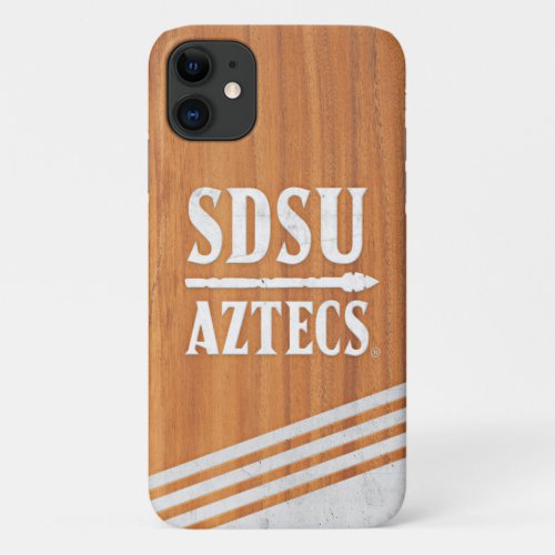 San Diego State University wood cement logo stripe iPhone 11 Case