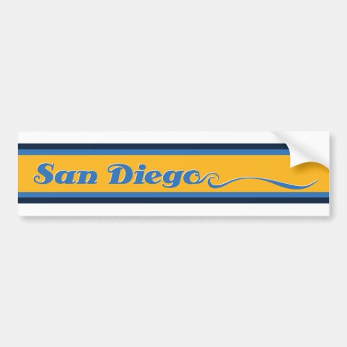 San Diego Stripe Bumper Sticker