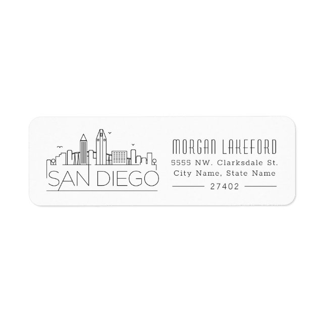 San Diego Stylized Skyline | Label (Front)