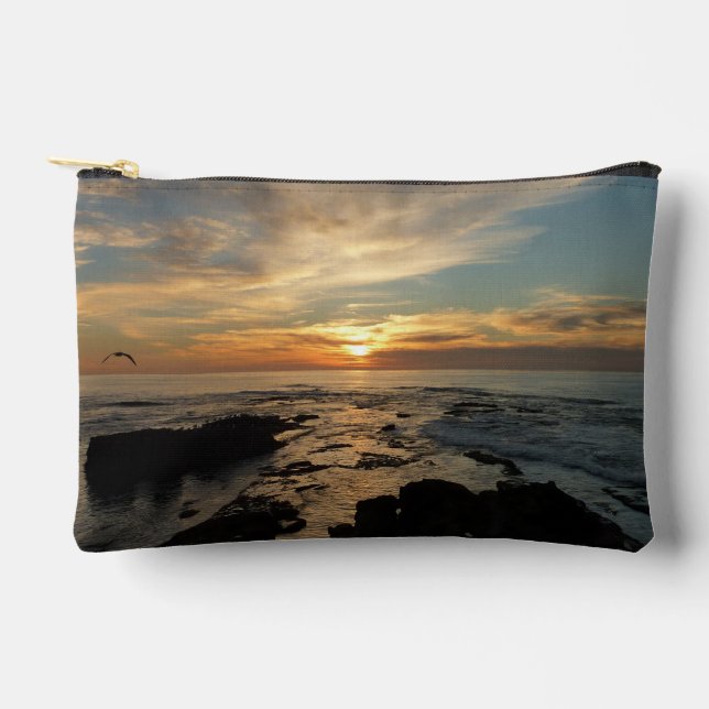 San Diego Sunset I California Seascape Accessory Pouch (Front)