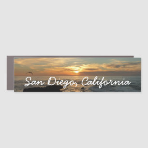 San Diego Sunset I California Seascape Car Magnet