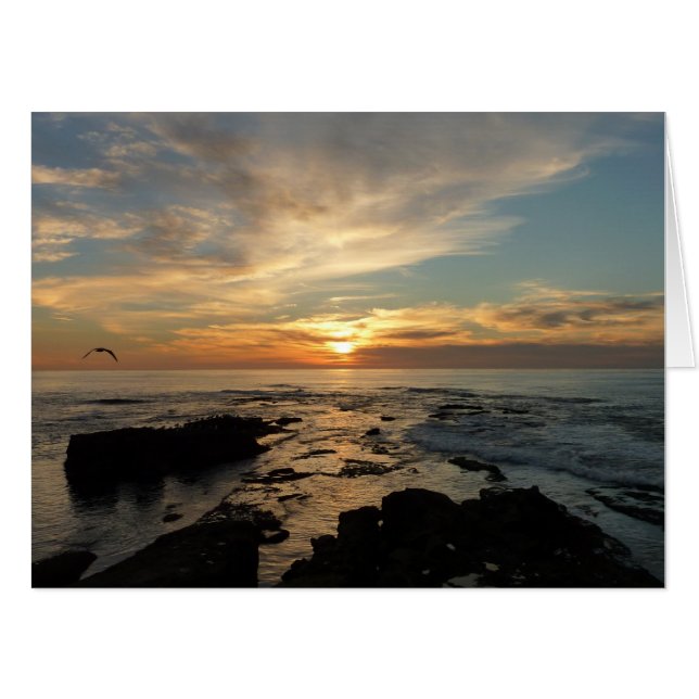 San Diego Sunset I California Seascape Card (Front Horizontal)