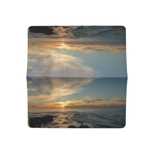 San Diego Sunset I California Seascape Checkbook Cover (Open)
