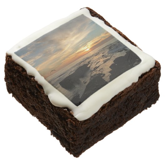 San Diego Sunset I California Seascape Chocolate Brownie (Angled)