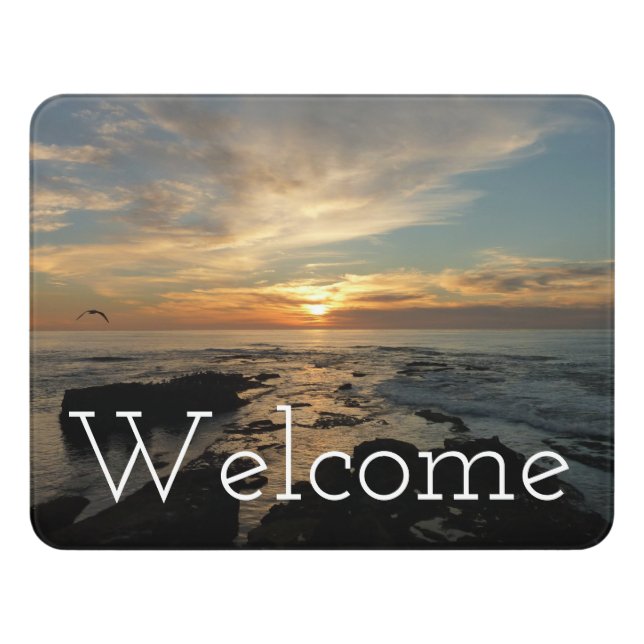 San Diego Sunset I California Seascape Door Sign (Contemporary Front)