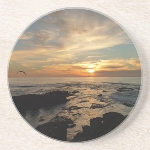 San Diego Sunset I California Seascape Drink Coaster