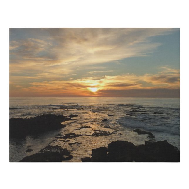 San Diego Sunset I California Seascape Faux Canvas Print (Front)