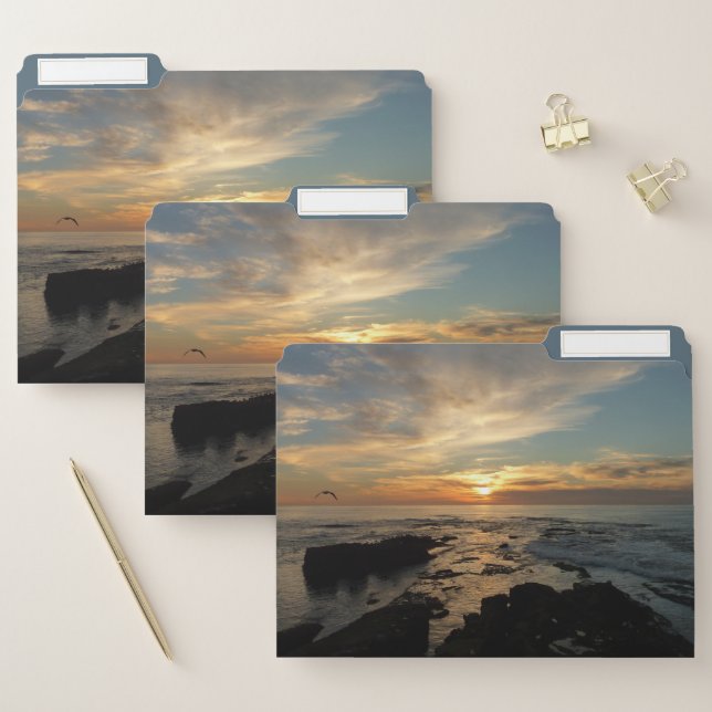 San Diego Sunset I California Seascape File Folder (Set)