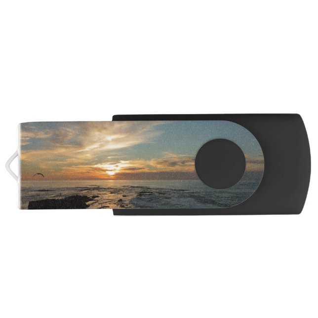 San Diego Sunset I California Seascape Flash Drive (Back)