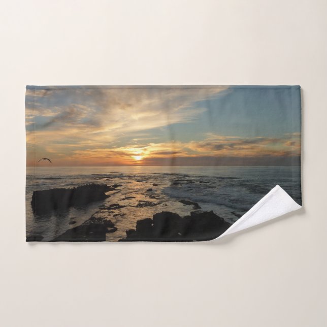 San Diego Sunset I California Seascape Hand Towel (Hand Towel)
