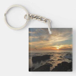 San Diego Sunset I California Seascape Keychain