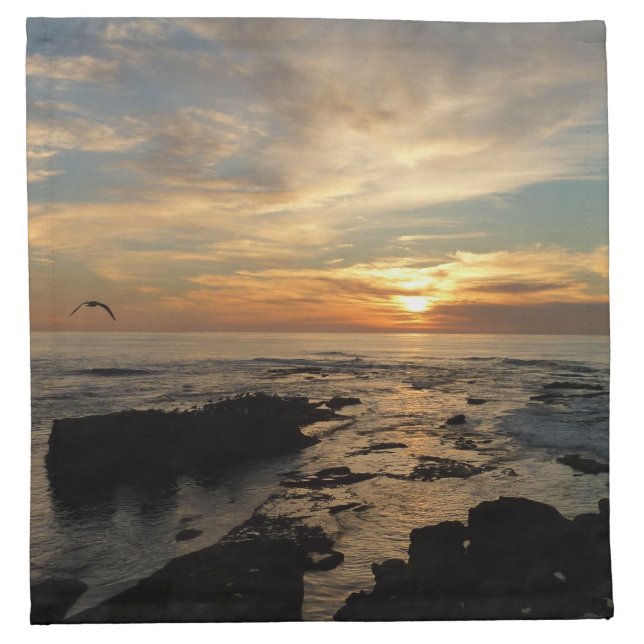 San Diego Sunset I California Seascape Napkin (Front)