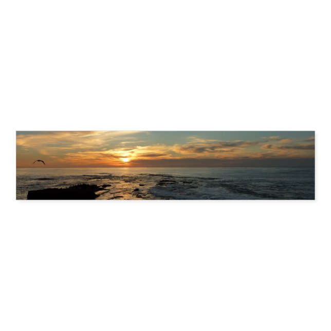 San Diego Sunset I California Seascape Napkin Bands (Unfolded)