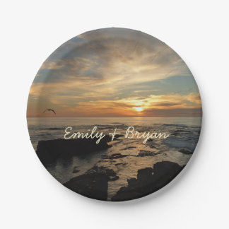San Diego Sunset I California Seascape Paper Plates