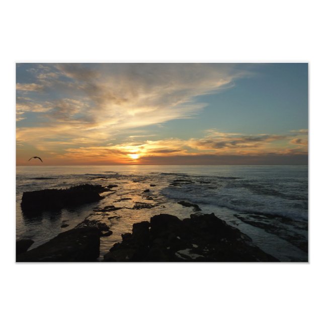 San Diego Sunset I California Seascape Photo Print (Front)