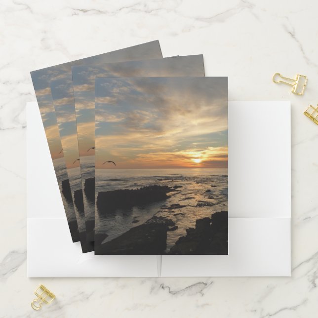 San Diego Sunset I California Seascape Pocket Folder (In Situ)