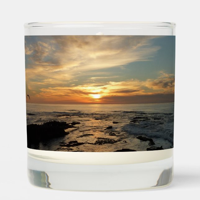 San Diego Sunset I California Seascape Scented Candle (Front)