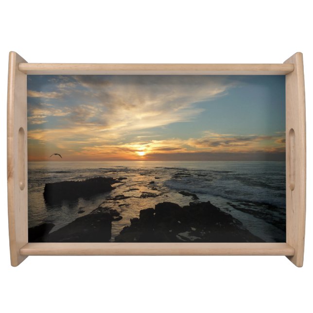 San Diego Sunset I California Seascape Serving Tray (Front)