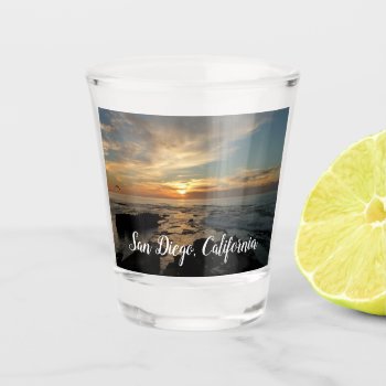 San Diego Sunset I California Seascape Shot Glass by mlewallpapers at Zazzle